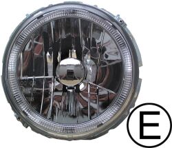 Headlight replacement Angel Eyes E-mark