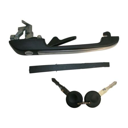 Door handle with key outside front black left