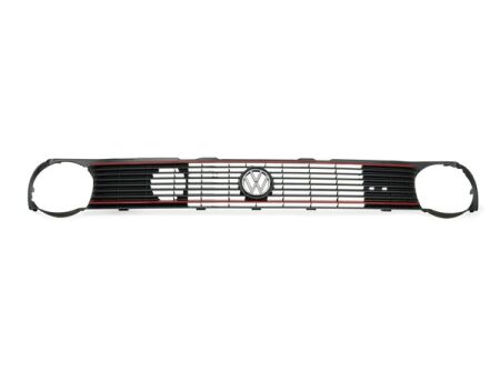 Grille for Polo 2 GT with single headlights with decorative strip mars red