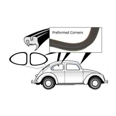 Window seal set without groove for decorative strip (set of 5 pieces) A-quality