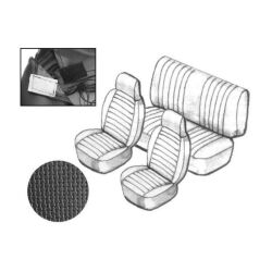 Seat cover set with integrated headrest black vinyl