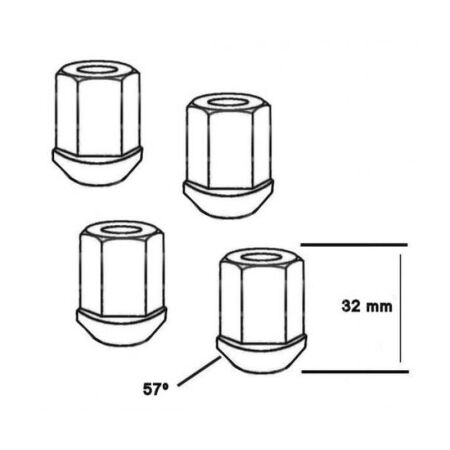 Tuercas zincadas 4 piezas
