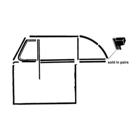 Embout en caoutchouc vitre latérale arrière montant C (2 pièces)