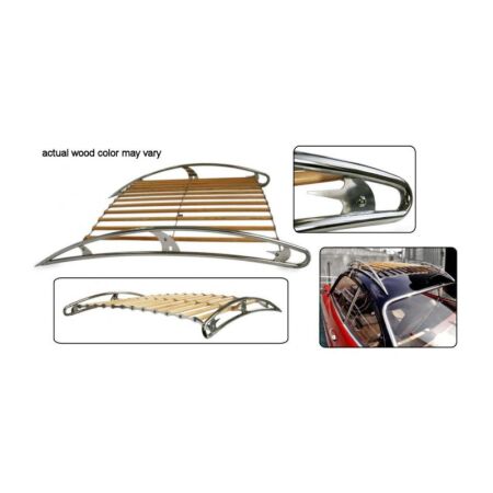 Roof rack made of polished stainless steel