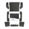 Deluxe carpet set including back part (8 pieces) gray
