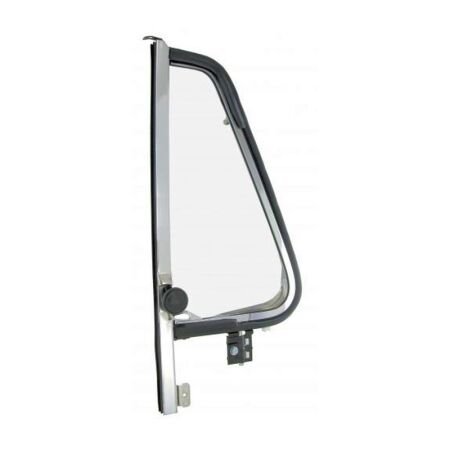 Ventilation window complete with chrome-plated stainless steel frame left