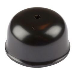 Front hubcap with hole for speedometer cable