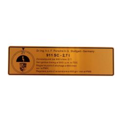 Adhesive label, ignition timing